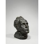 Nach Egon Schiele (Tulln 1890 – 1918 Wien)„Selbstbildnis“. 1917/56Bronze mit dunkelbrauner Patina.