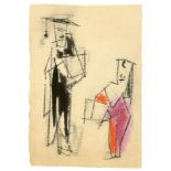 Lyonel Feininger (1871 – New York – 1956)Lehrer und Schüler. 1953Aquarell, Tusche und Kohle auf