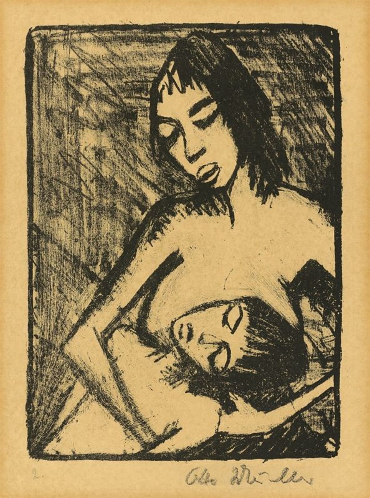 Otto Mueller (Liebau/Schlesien 1874 – 1930 Breslau)„Mutter und Kind 2 (kleine Fassung)“.