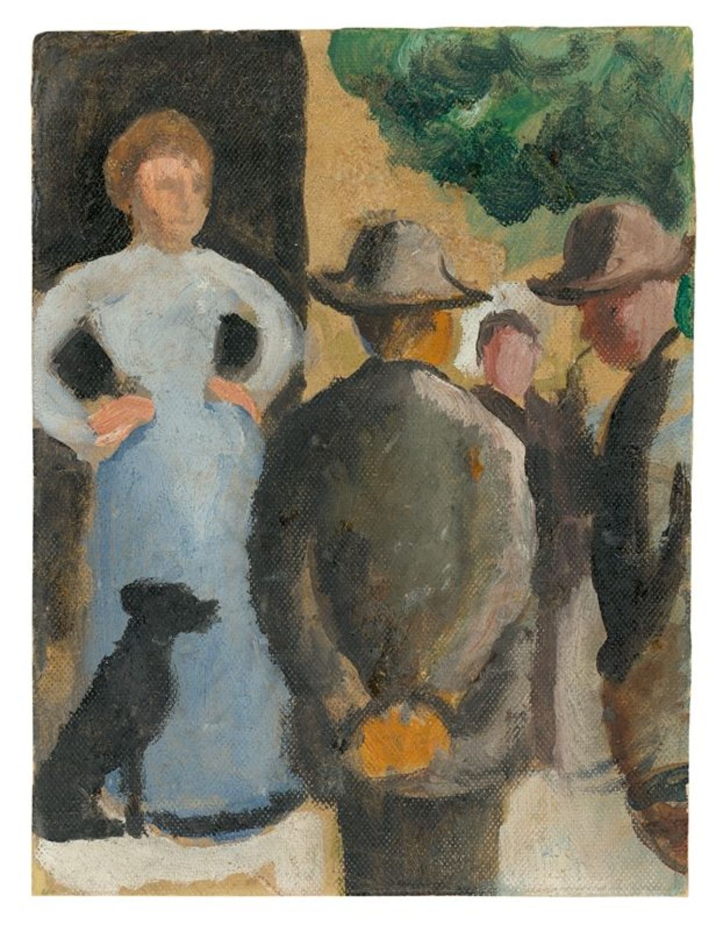 August Macke (Meschede 1887 – 1914 Perthes-lès-Hurlus)"Leute auf der Straße". 1909/10Oil on linen-