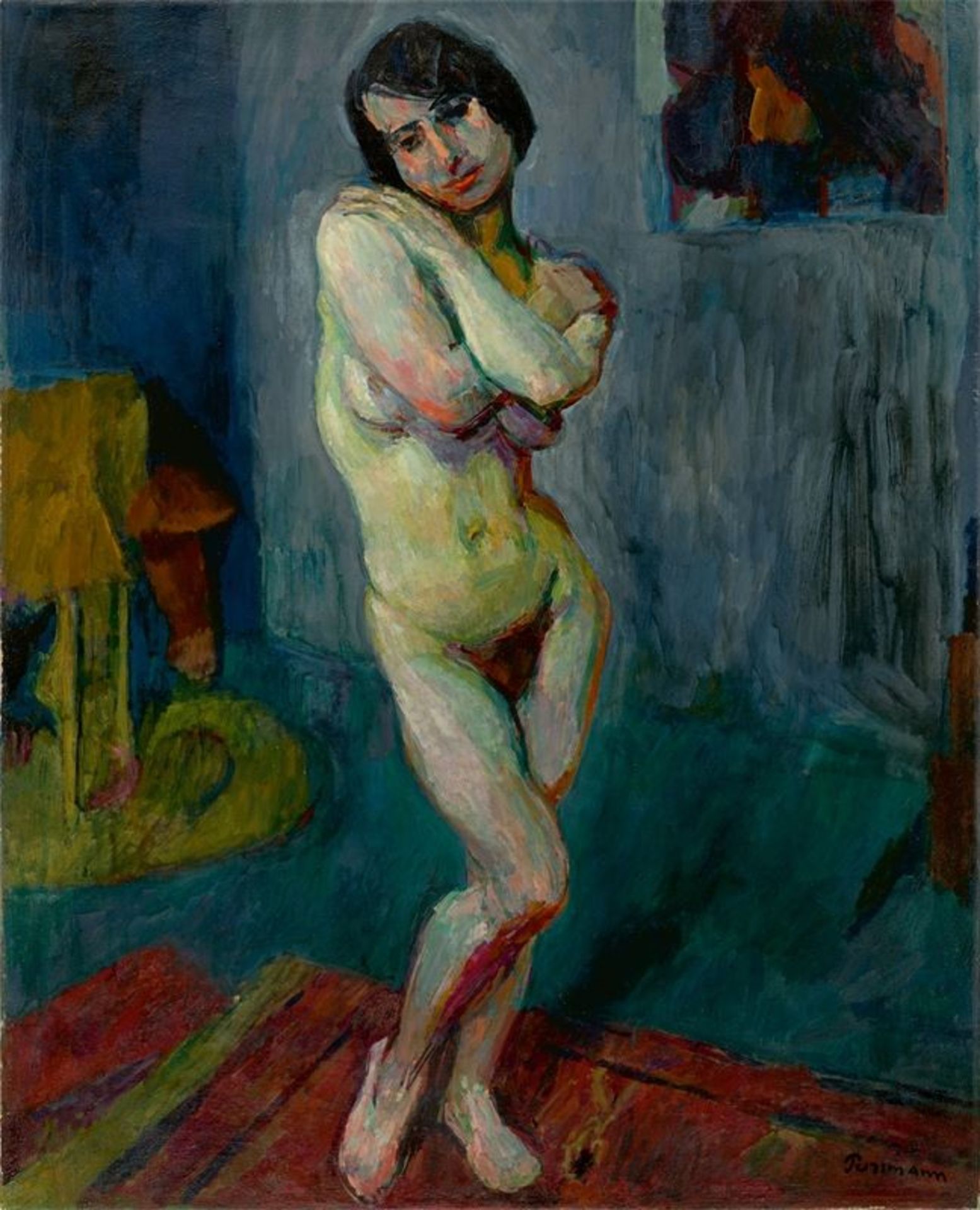 Hans Purrmann (Speyer 1880 – 1966 Basel)„Stehender Akt“. 1914Öl auf Leinwand. 81 × 66 cm ( 31 ⅞ × 26