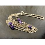 9CT Purple Crystal Necklace