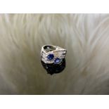 18CT White Gold Sapphire and Diamond Ring