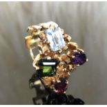 A Designer's 18CT Cluster Ring