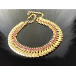 A Stunning Gilt Silver Retro Ruby Necklace