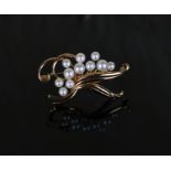 A 14CT Gold Mikimoto Pearl Brooch