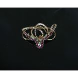 A 14CT Gold ruby and diamond Necklace