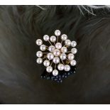 A 14ct akoya pearls brooch