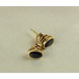 A Pair of 9CT Gold Sapphire Ear Stud