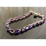 14CT Fashion Purple Crystal Statement Bracelet