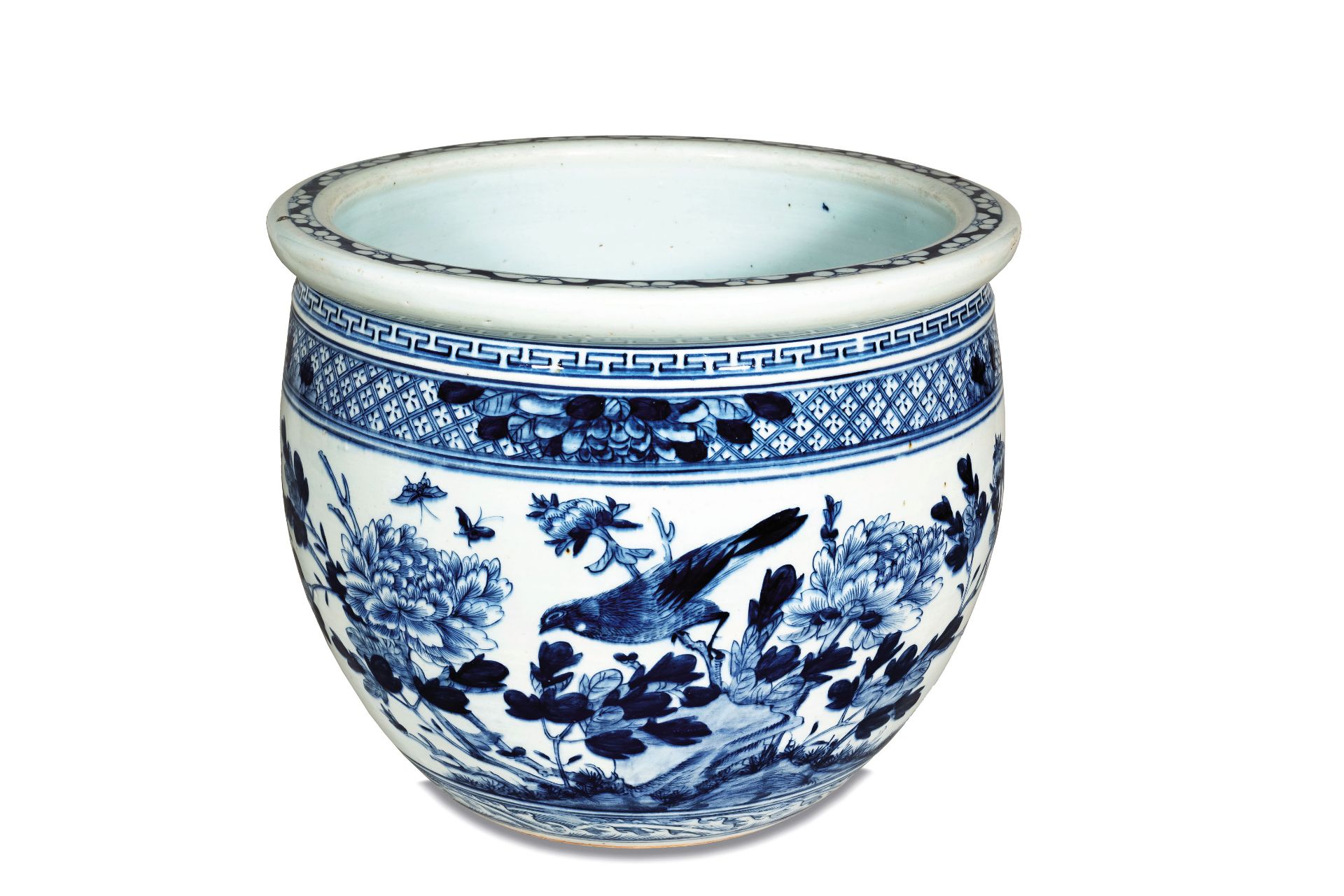 TRE CACHEPOT IN CERAMICA BIANCA E BLU, CINA, XX SECOLO - Image 2 of 3