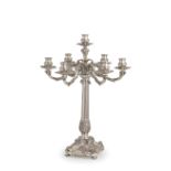 CANDELABRO IN ARGENTO, MILANO, XX SECOLO, ORAFO F.LLI LEONE