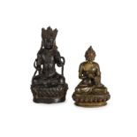 DUE FIGURE IN BRONZO, THAILANDIA, XIX SECOLO