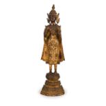 FIGURA IN BRONZO DORATO, THAILANDIA, XIX SECOLO