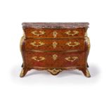 COMMODE EN TOMBEAU IMPIALLACCIATA IN LEGNO VIOLETTO,