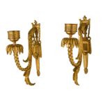 COPPIA DI PICCOLE APPLIQUES IN BRONZO DORATO,