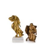 DUE SCULTURE IN BRONZO DORATO, XIX SECOLO