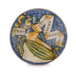 PIATTO IN MAIOLICA POLICROMA, FORNACE DEL XIX SECOLO