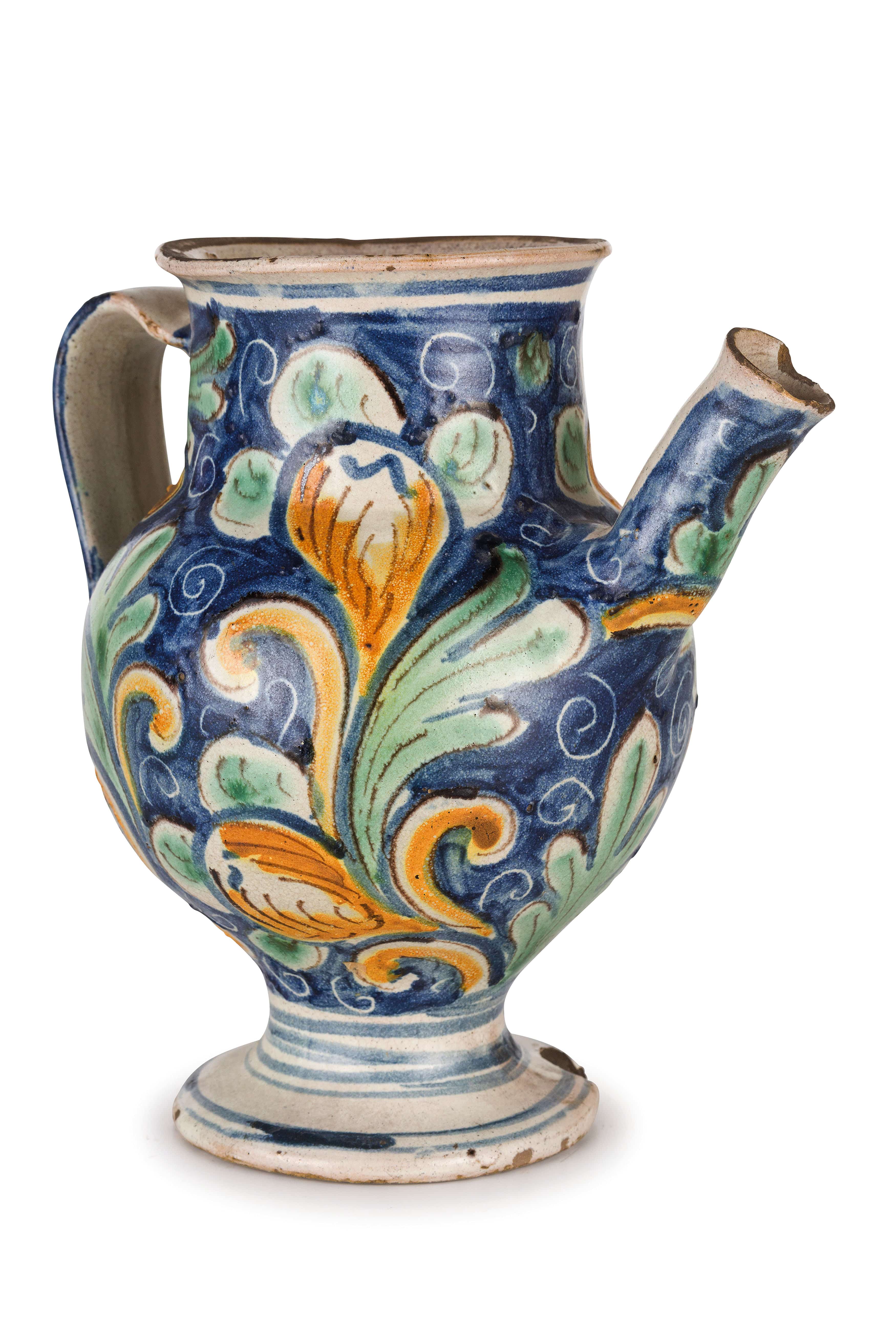 CHEVRETTE IN MAIOLICA POLICROMA,