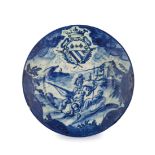 PIATTO IN MAIOLICA BIANCA E BLU, FORNACE DI SAVONA,