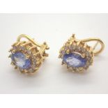 18ct gold fancy tanzanite and diamond ea