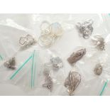 Ten 925 silver assorted necklaces