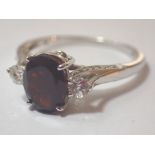 Gemporia silver garnet and cubic zirconi