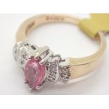 9ct gold pink sapphire ruby and diamond