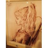 Picasso print of Sylvette David signed b