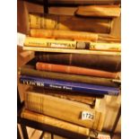 Shelf of antique research books