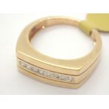 Silver gold plated gents diamond ring si