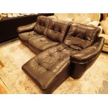 Large upholstered settee with lounger en