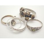 Five assorted 925 silver rings