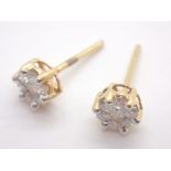 18ct gold diamond cluster stud earrings