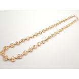 Fancy gold plated chain necklace L: 29 c