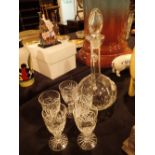 Hand blown antique sherry decanter and f