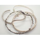 Four 925 silver bangles