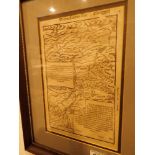 Framed map of Jerusalem and the middle e