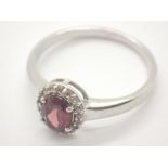 Gemporia silver garnet and cubic zirconi