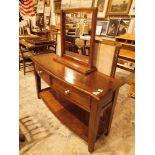 Contemporary two drawer fruitwood consol