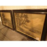 Two framed and glazed antique countrysid