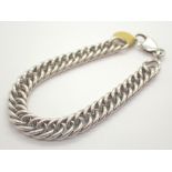 925 silver fancy double link bracelet fu