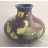 Large Blue Hibiscus Moorcroft vase