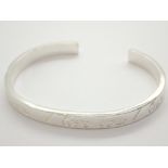 925 silver I Love You engraved bangle