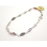 Silver rhodium plated fancy bracelet stamped 925