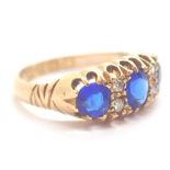 18ct gold Chester hallmarked sapphire and diamond ring 3.