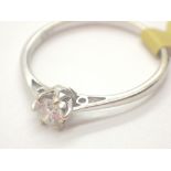 9ct white gold diamond solitaire ring size O approximately 0.2ct RRP £600.