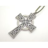 St Justins pewter large Celtic cross