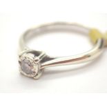 9ct white gold diamond solitaire ring size L RRP £500.