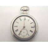 Pair cased hallmarked silver pocket watch movement numbered but unsigned A/F